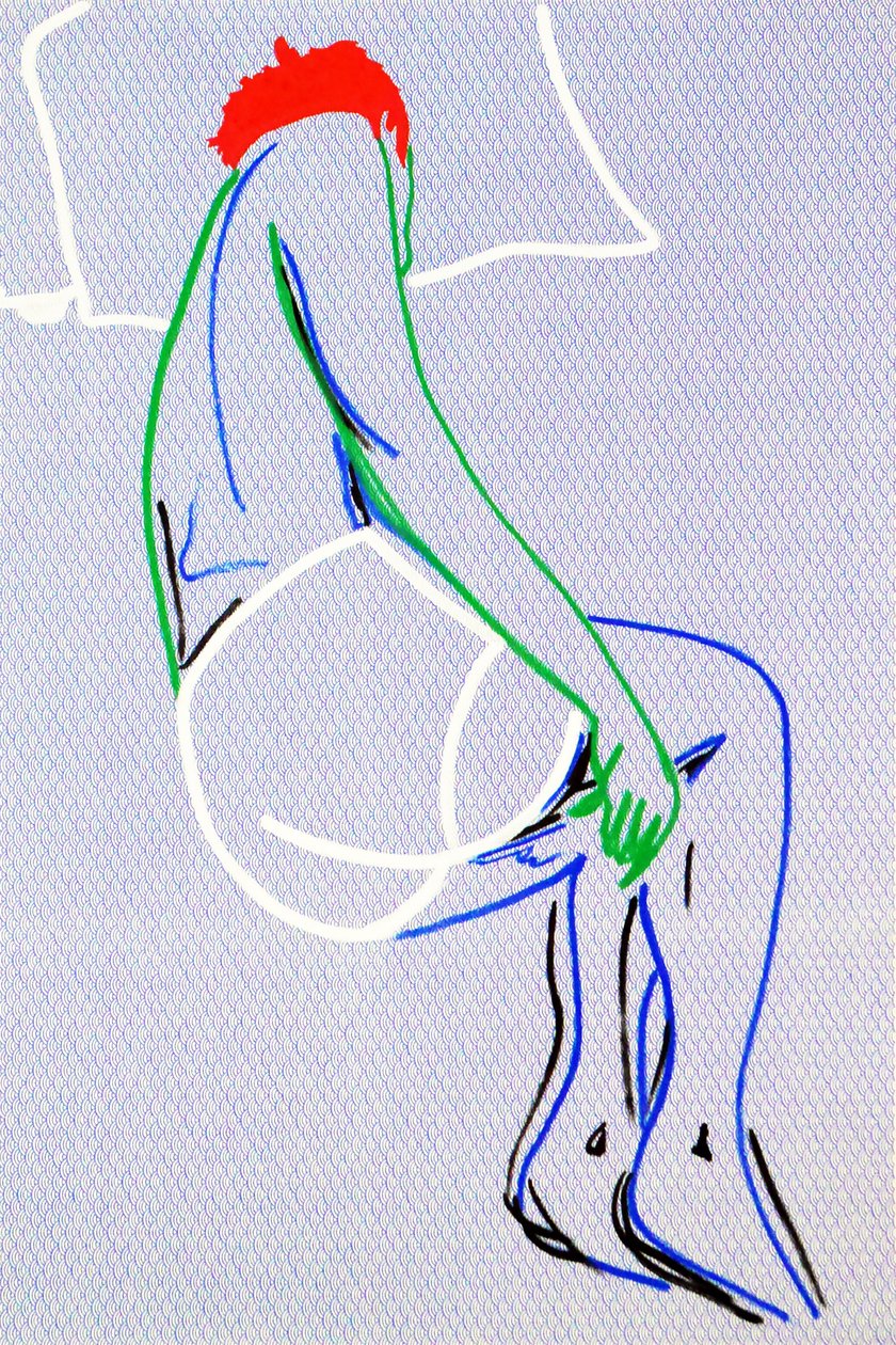 Passager 1, 2020 (acrilico su carta giapponese serigrafata) da Benoit Erwann Boucherot