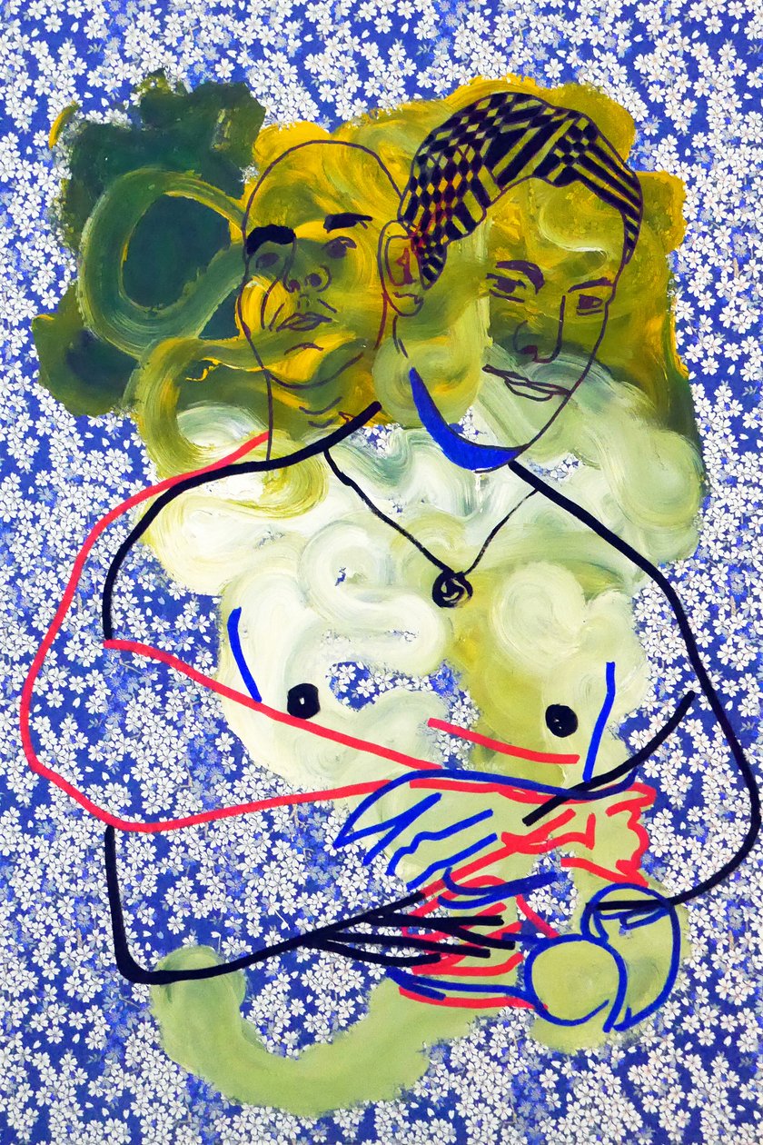 Passager 22, 2020 (acrilico su carta giapponese serigrafata) da Benoit Erwann Boucherot