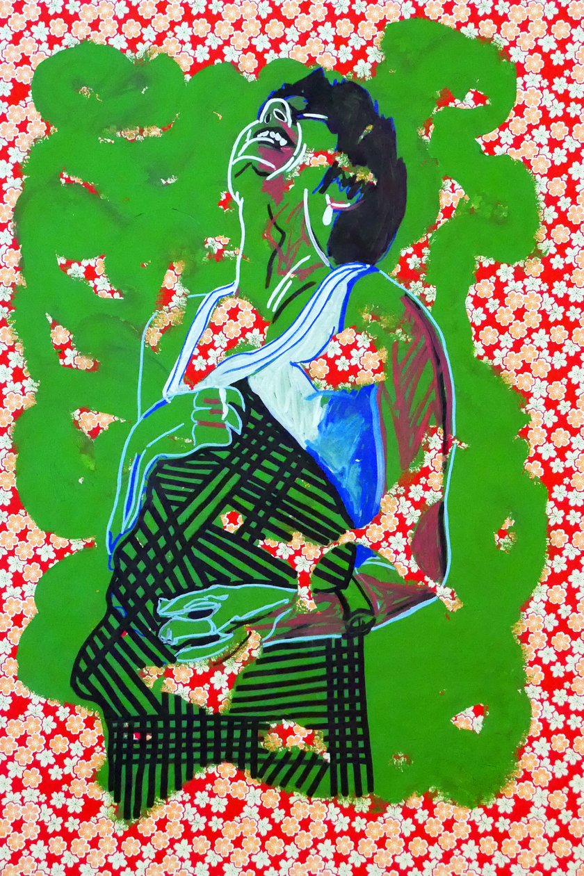 Passager 24, 2020 (acrilico su carta giapponese serigrafata) da Benoit Erwann Boucherot