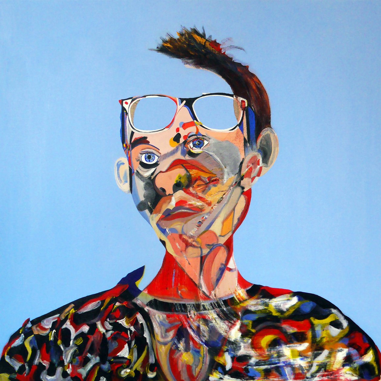 Surautoportrait bleu, 2016 (olio su tela) da Benoit Erwann Boucherot