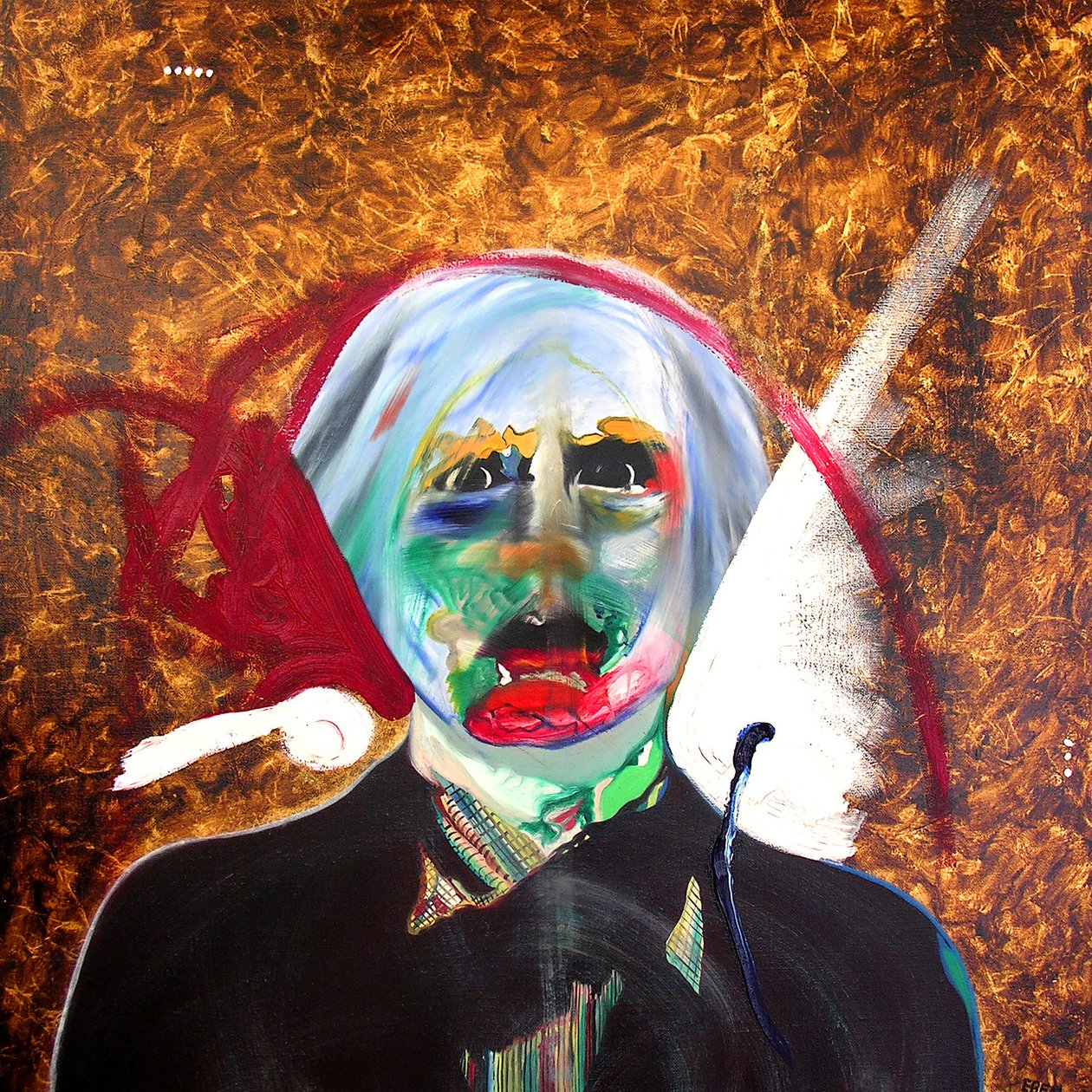 Surportrait : Andy Warhol  Sébastien, 2005 (olio e foglie d