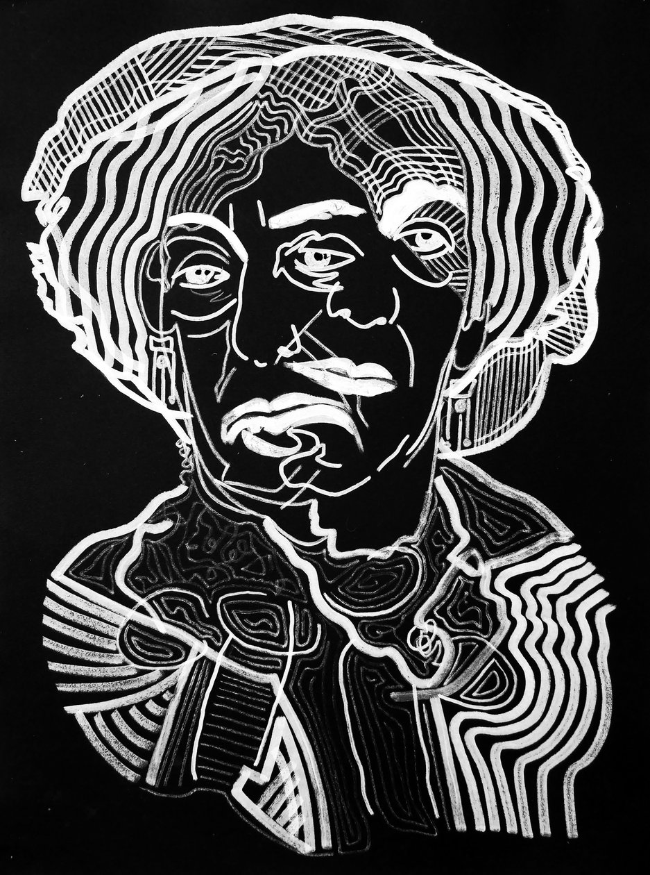 Surportrait : George Sand, 2019 (acrilico su carta) da Benoit Erwann Boucherot
