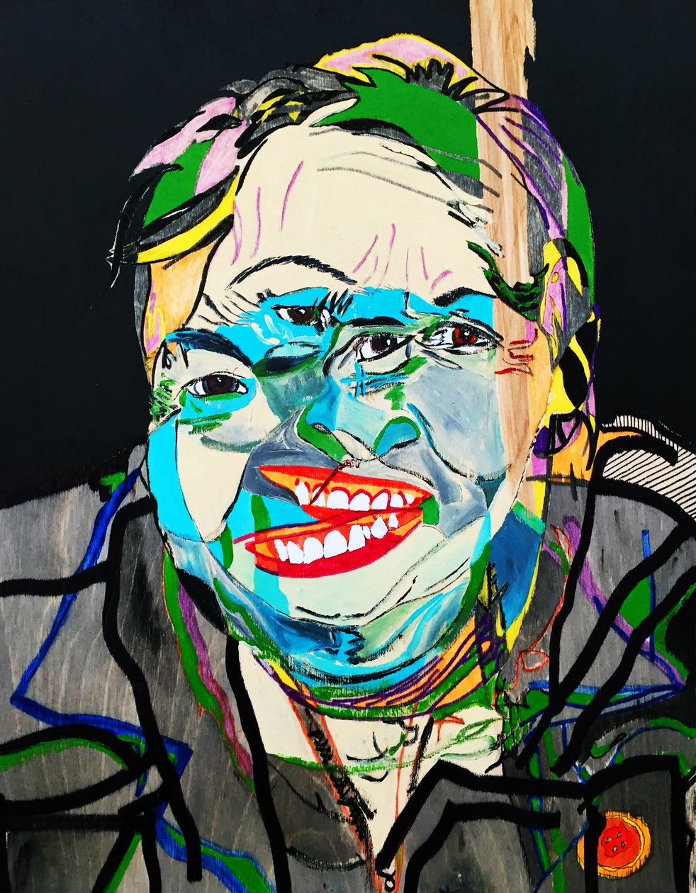 Surportrait : Joséphine Bacon 2, 2021 (olio e acrilico su pannello di legno) da Benoit Erwann Boucherot