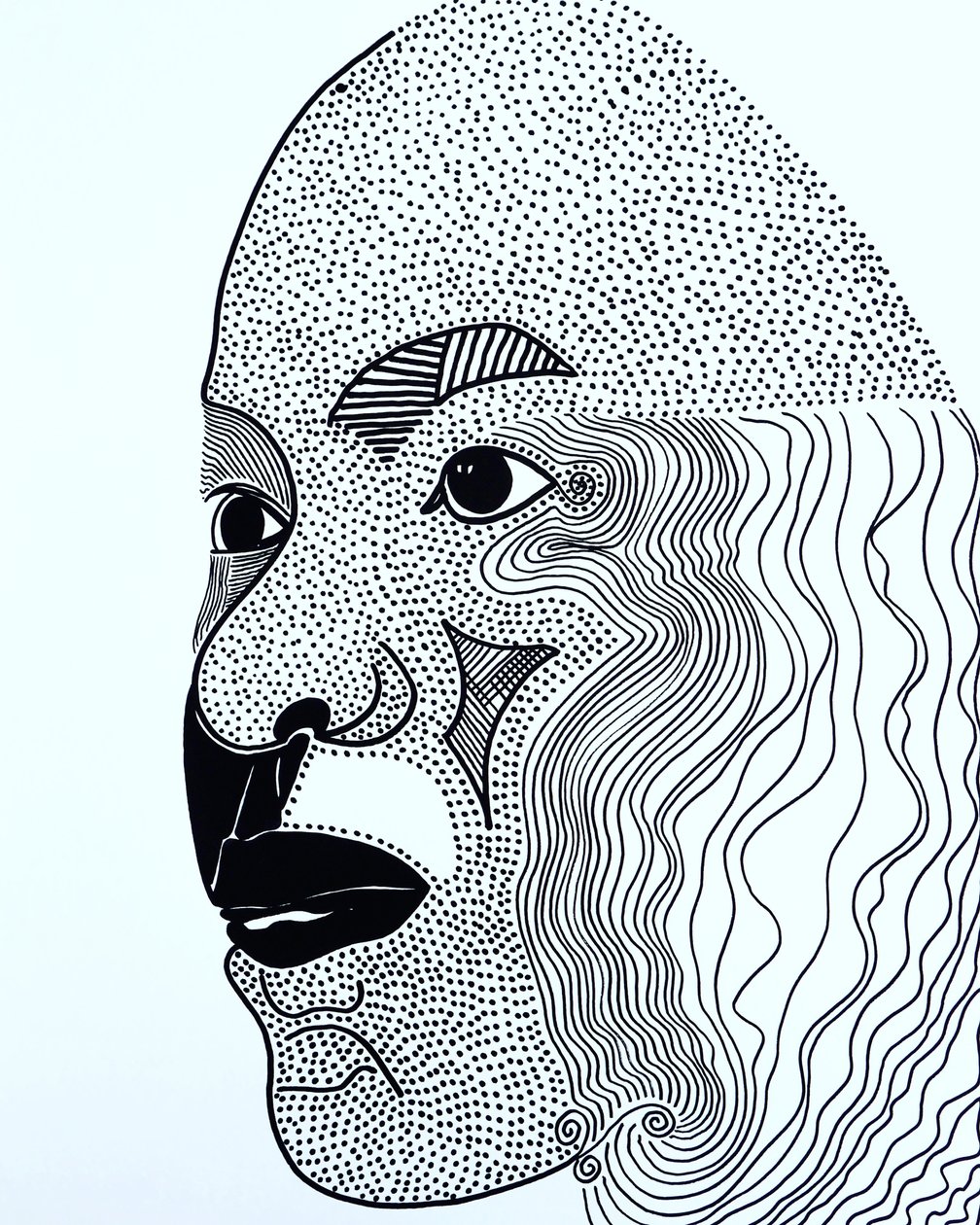 Surportrait: Lorrie Jean-Louis, 2021 (acrilico su carta) da Benoit Erwann Boucherot