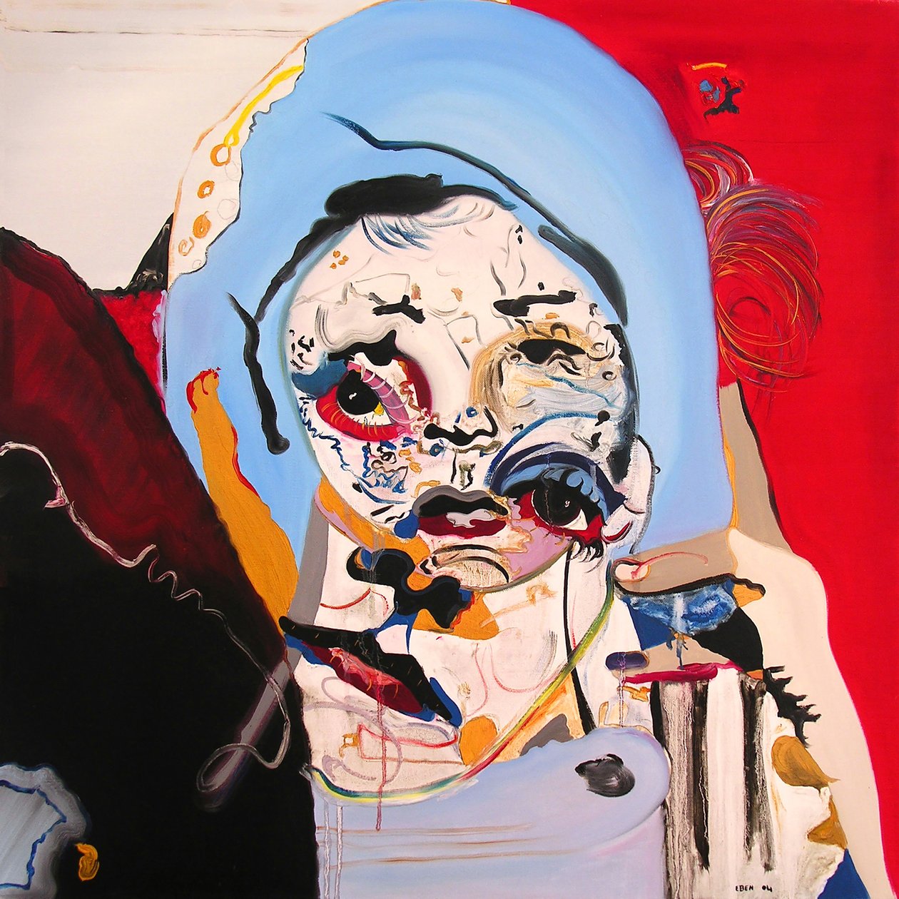 Surportrait: Marlène Dietrich e la bambina, 2003 (olio su tela) da Benoit Erwann Boucherot