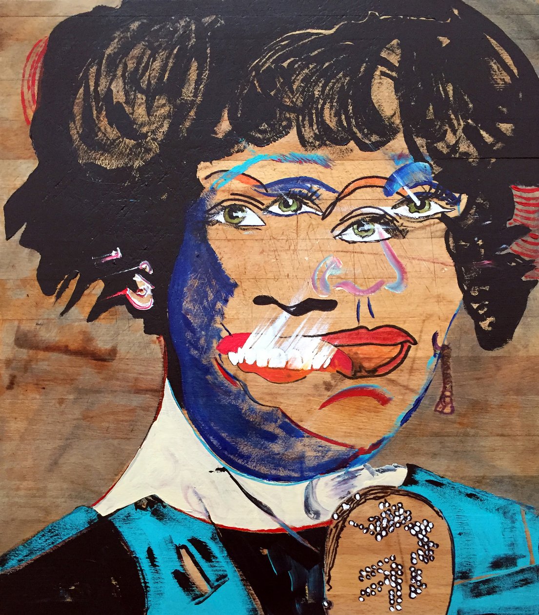 Surportrait : Whitney Houston, 2020 (olio e acrilico su legno) da Benoit Erwann Boucherot