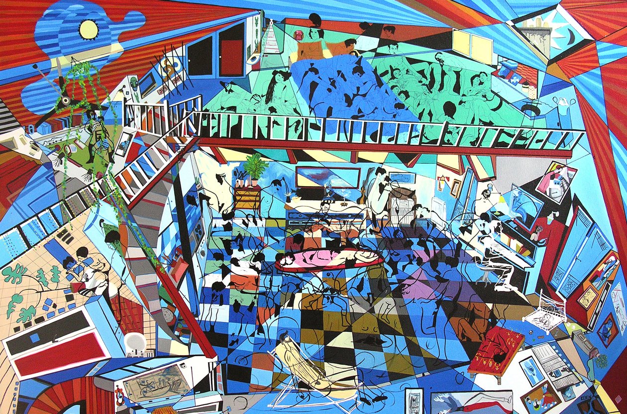 Gli invasori, 2000 (olio e acrilico su tela) da Benoit Erwann Boucherot