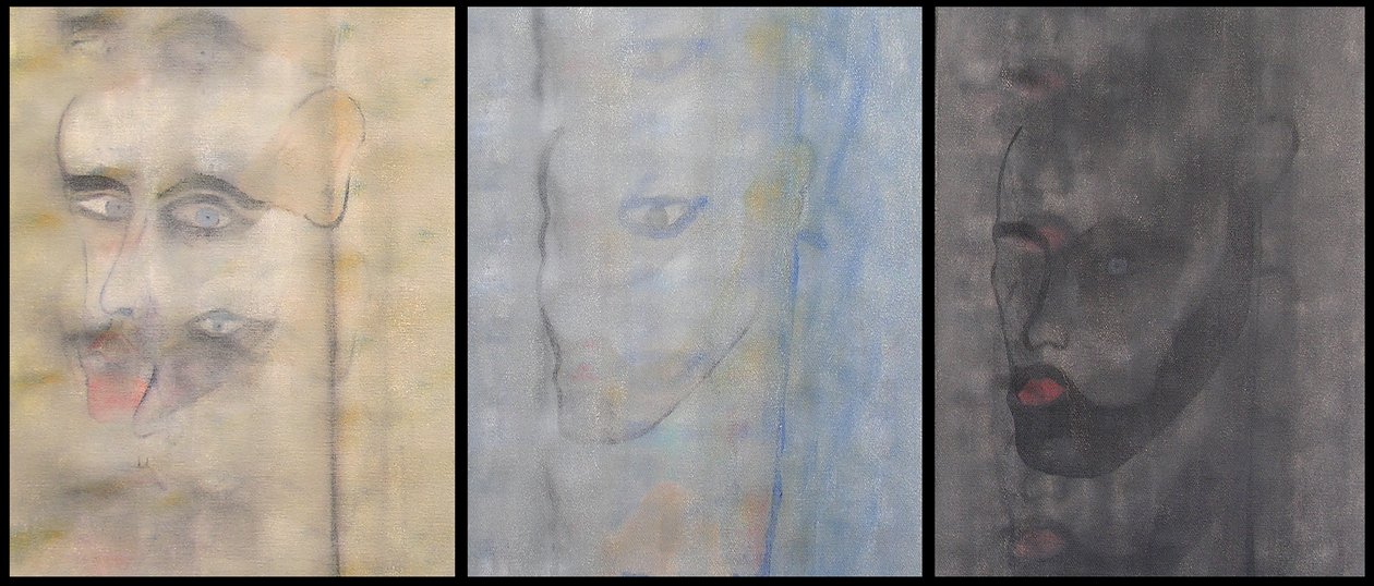 Triplo autoritratto, 2000 (olio su 3 tele accostate) da Benoit Erwann Boucherot