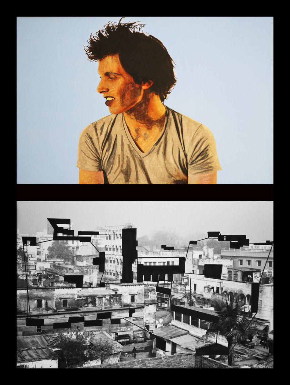 Yohan a Benares, 2005 (olio su 2 tele accostate) da Benoit Erwann Boucherot