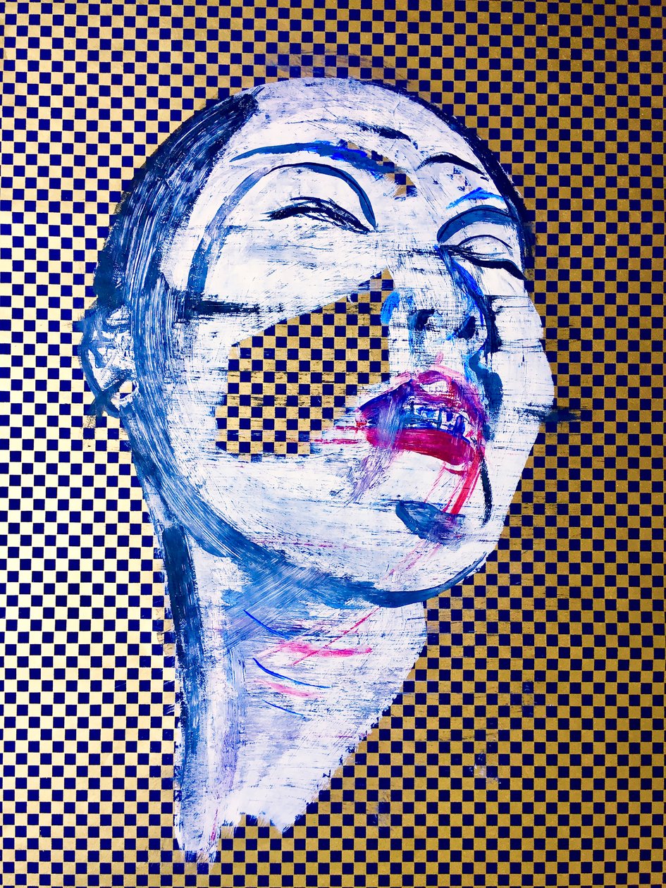 overportrait, 2022 (acrilico su carta) da Benoit Erwann Boucherot