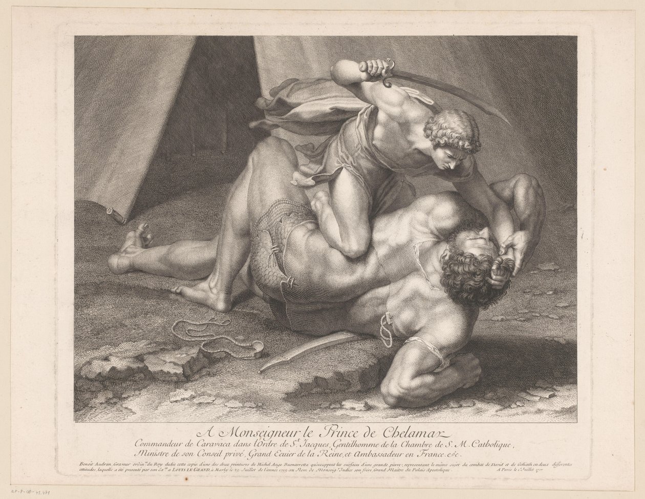 Davide decapita Golia da Benoît Audran (I)