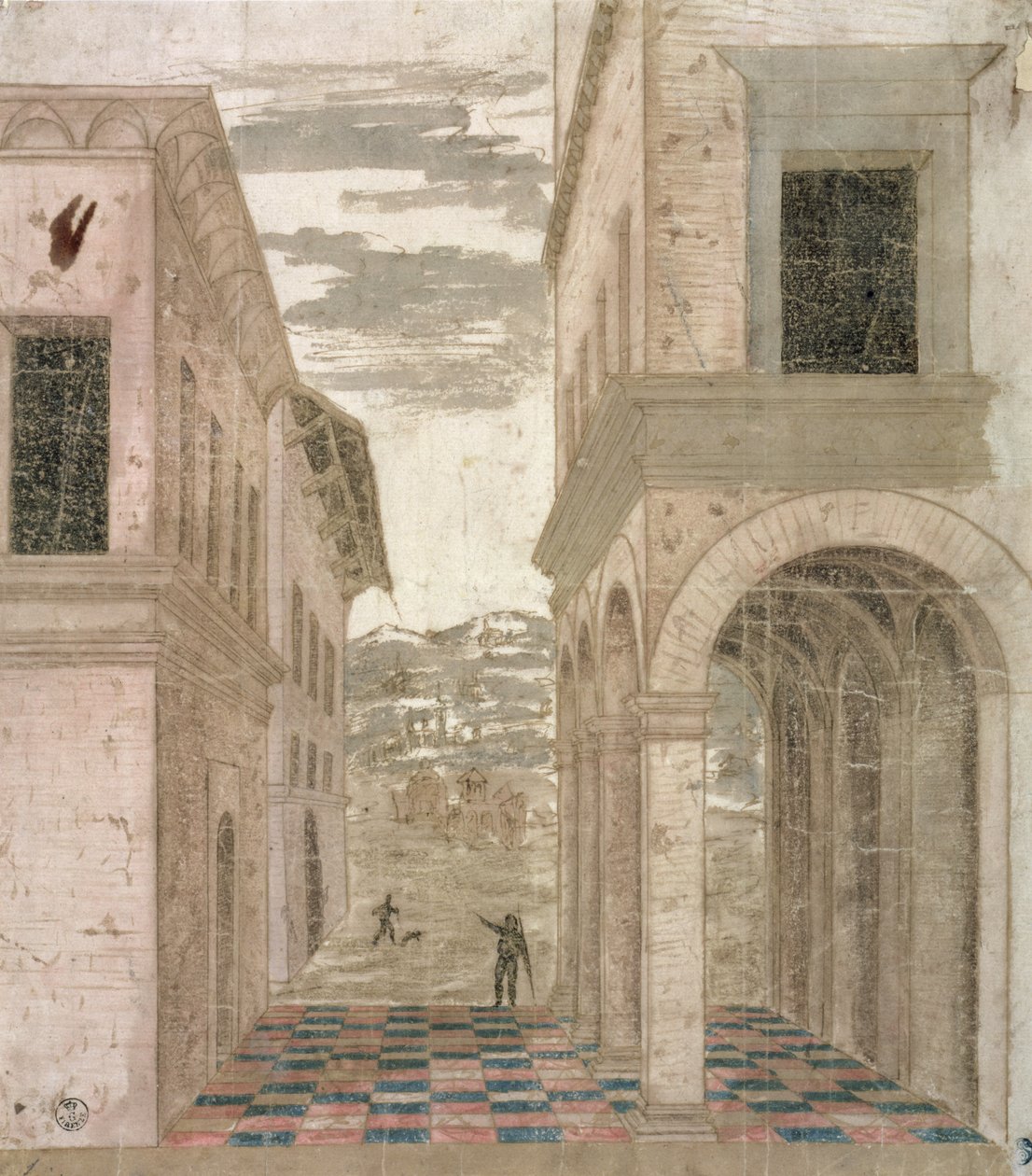 Capriccio architettonico, uno studio in prospettiva da Benozzo di Lese di Sandro Gozzoli
