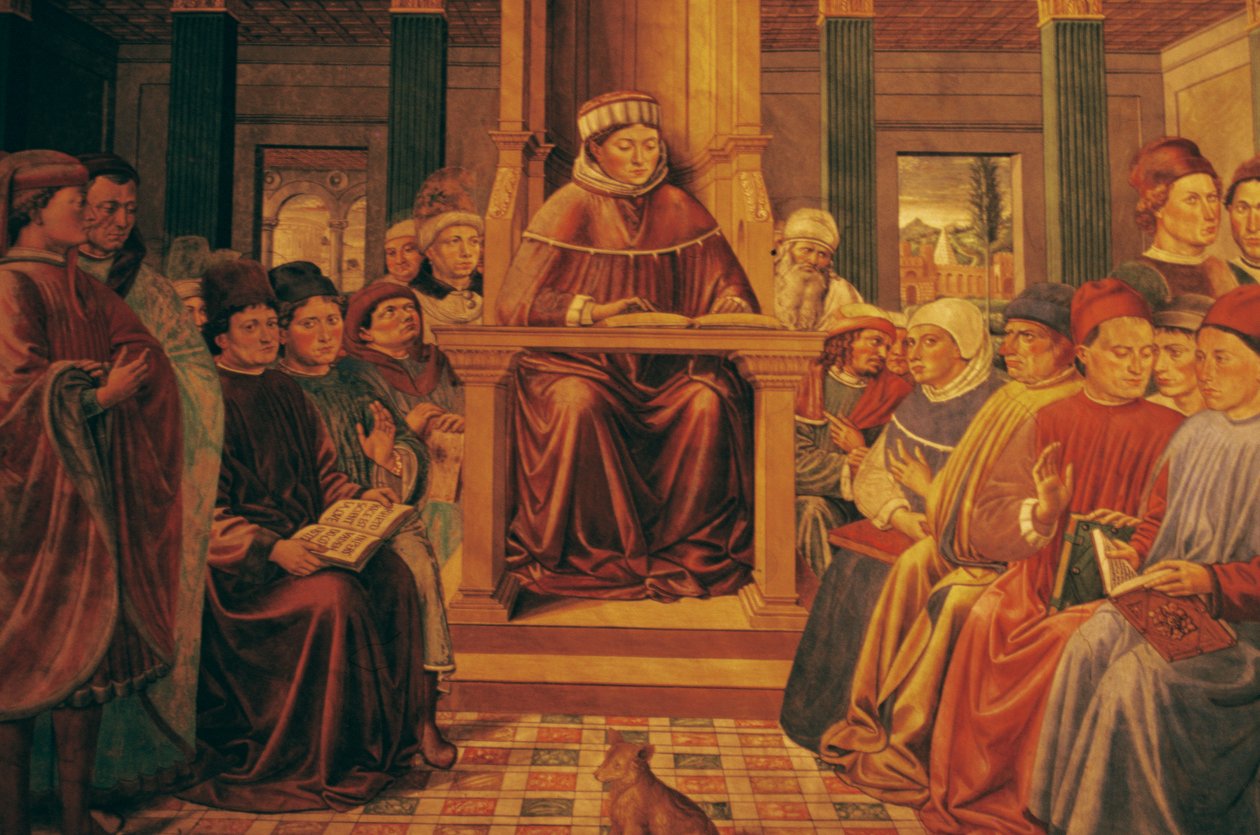 Agostino insegna retorica a Roma da Benozzo di Lese di Sandro Gozzoli