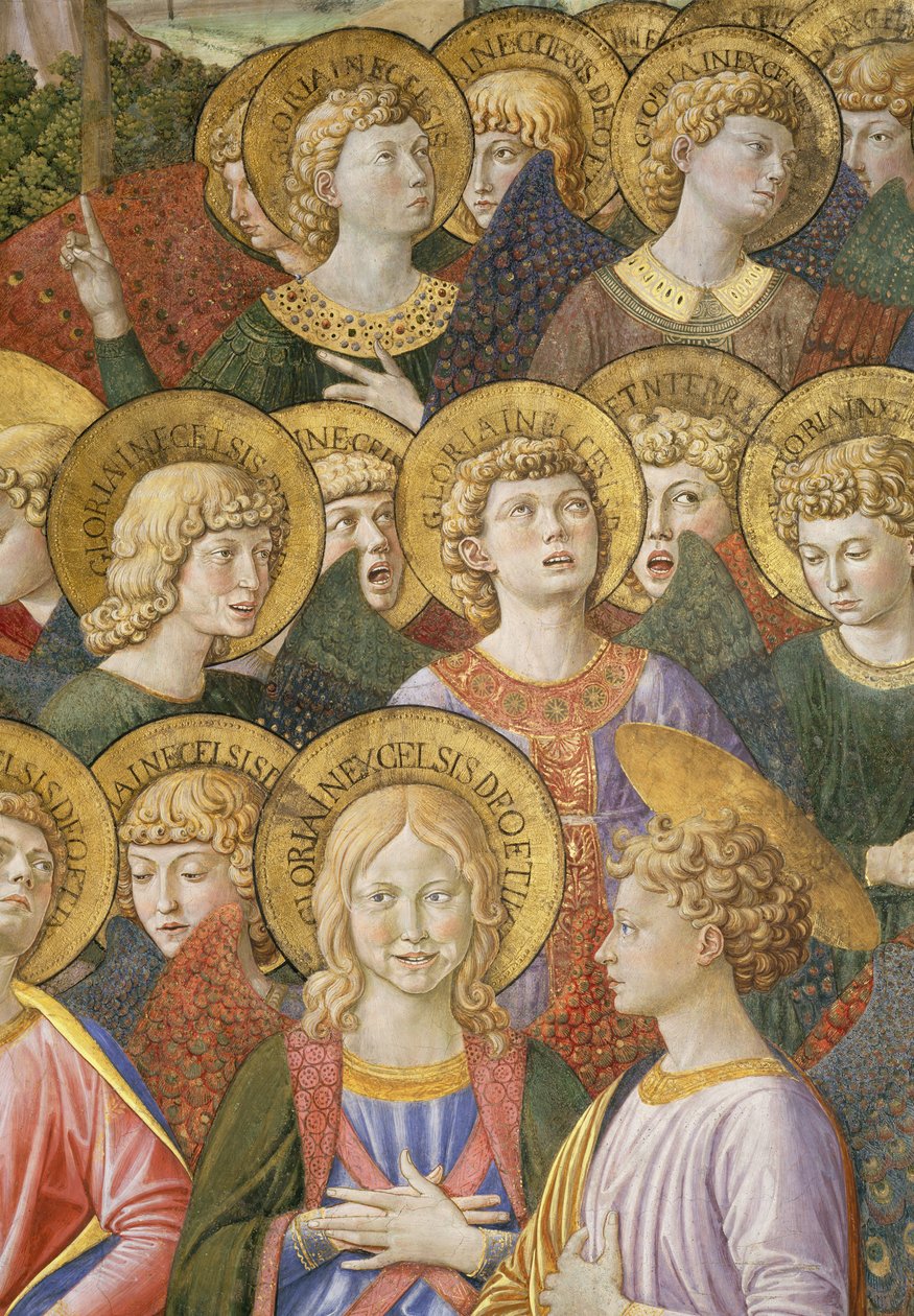 Coro di angeli, dettaglio (ciclo del Viaggio dei Magi) da Benozzo di Lese di Sandro Gozzoli
