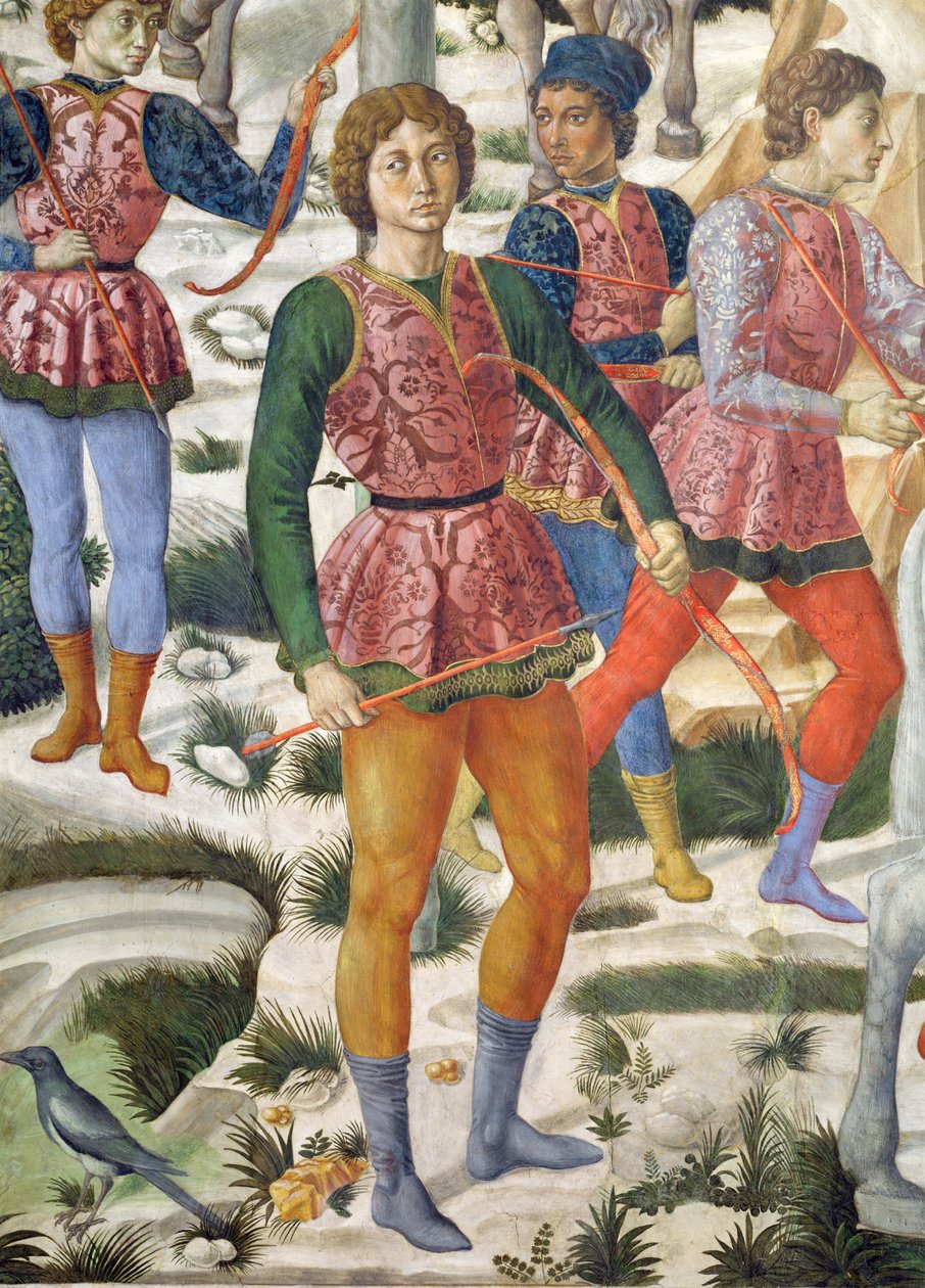 Arcieri in livrea, dettaglio (ciclo del Viaggio dei Magi) da Benozzo di Lese di Sandro Gozzoli