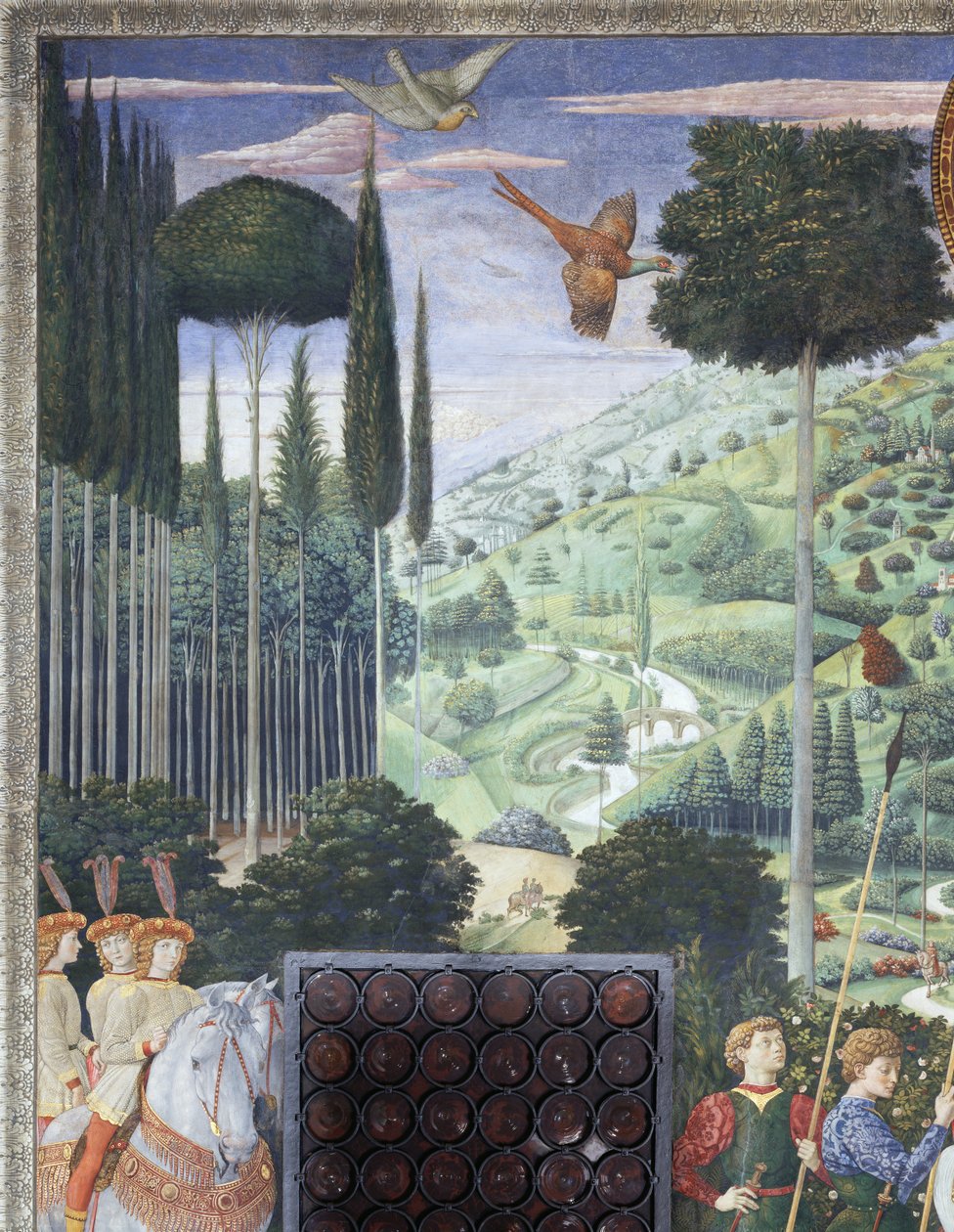 Processione di Baldassarre come Giovanni VIII Paleologo, particolare del ciclo del Viaggio dei Magi nella cappella, 1460 circa (affresco) da Benozzo di Lese di Sandro Gozzoli
