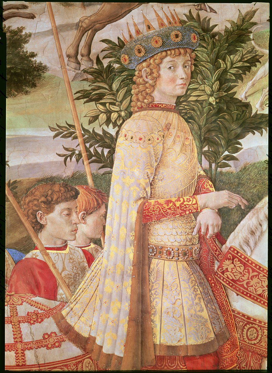 La Processione dei Magi, la processione guidata da Lorenzo il Magnifico nei panni del Mago Gaspare, (dettaglio) di Lorenzo de