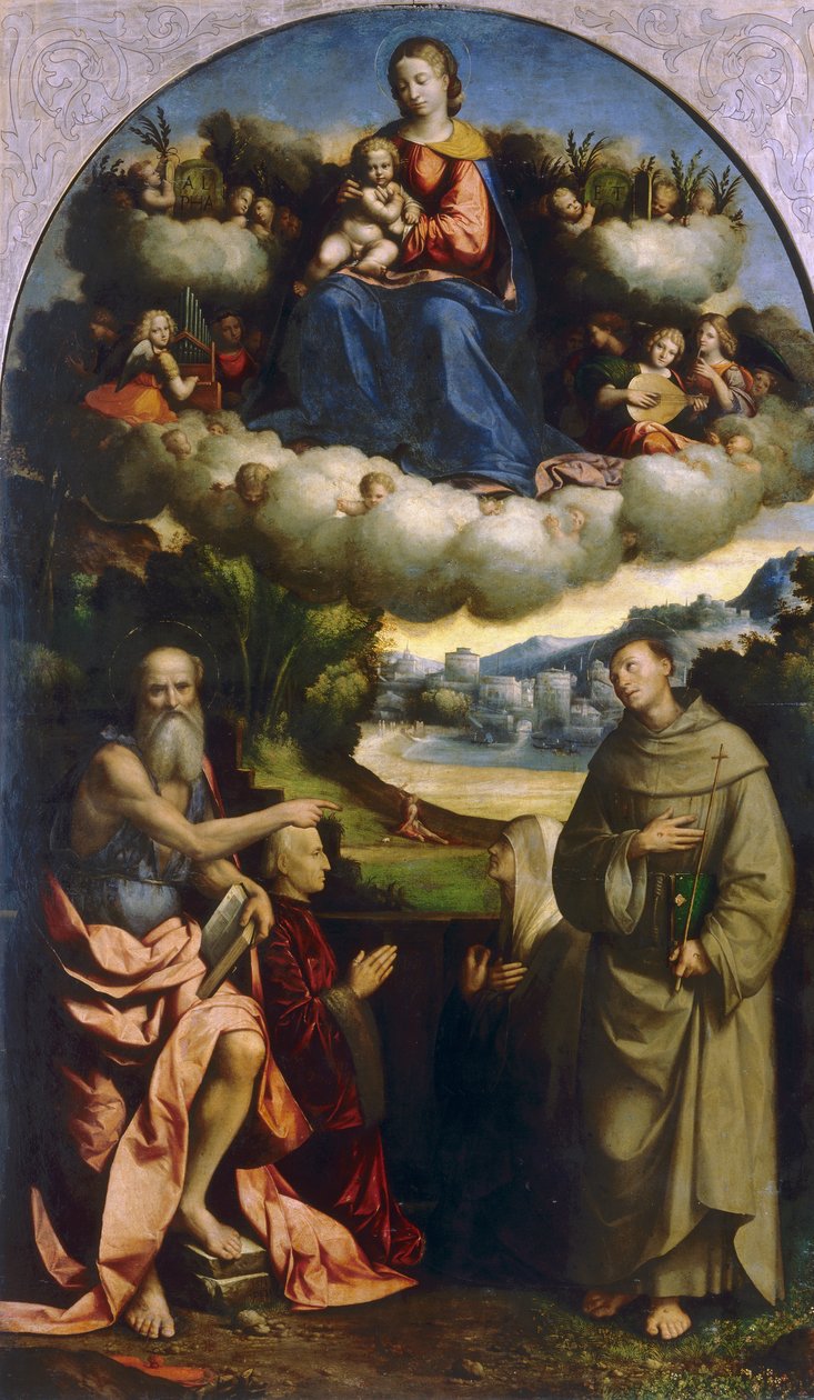 Madonna delle Nuvole con Santi, di Garofalo, nella Pinacoteca Nazionale di Ferrara da Benvenuto Tisi da Garofalo
