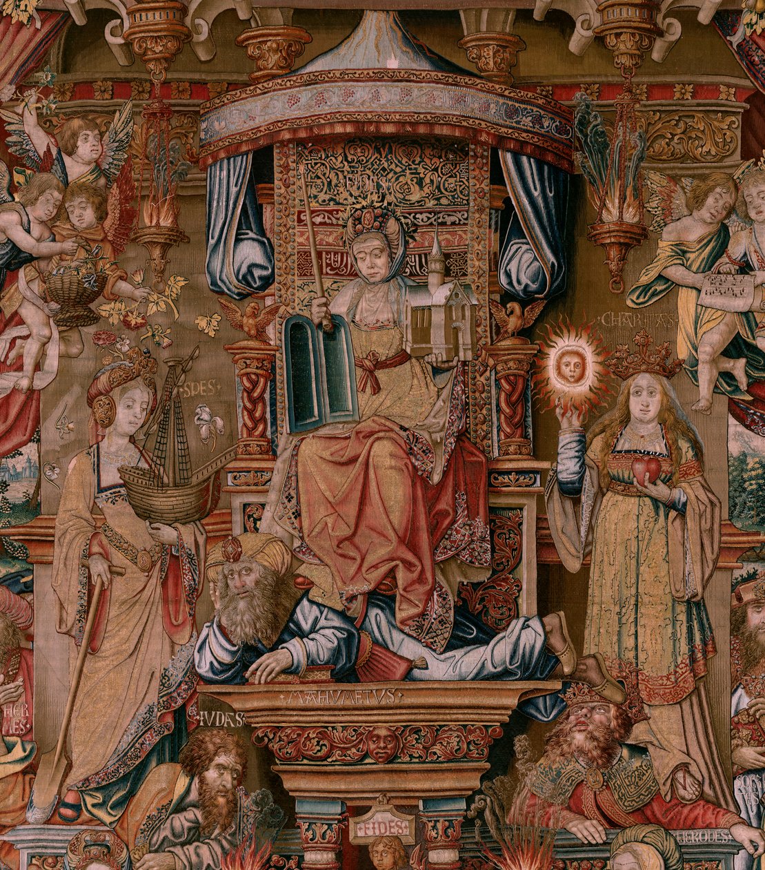 Serie Gli Onori. Fede. Primo arazzo della serie. Modello di cartoni animati dal circolo di Bernard van Orley e Jan Gossaert (Mabuse). Manifattura Pieter van Aelst, Bruxelles. Ca 1550. da Bernaert van (circle of) Orley