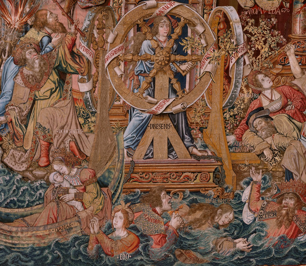 Arazzo fiammingo. Serie Gli Onori. Fortuna, La via agli Onori. Quinto arazzo della serie. Modellisti del circolo di Bernard van Orley e Jan Gossaert de Mabuse. Manifattura Pieter van Aelst, Bruxelles da Bernaert van (circle of) Orley
