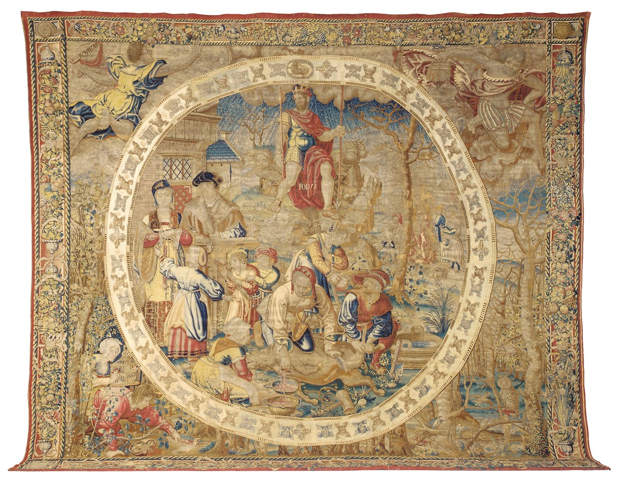 Arazzo allegorico di Bruxelles che raffigura il mese di dicembre da "I mesi del medaglione", c.1525 da Bernard van Orley