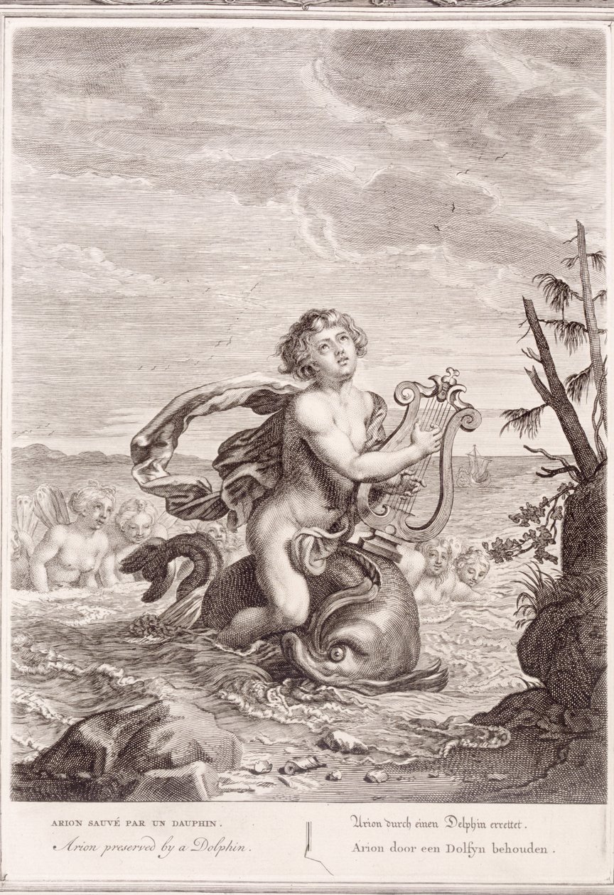 Arione Salvato da un Delfino da Bernard Picart