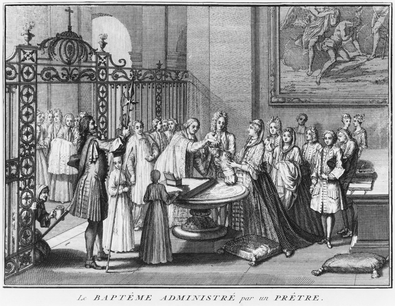 Sacerdote che battezza, illustrazione da 