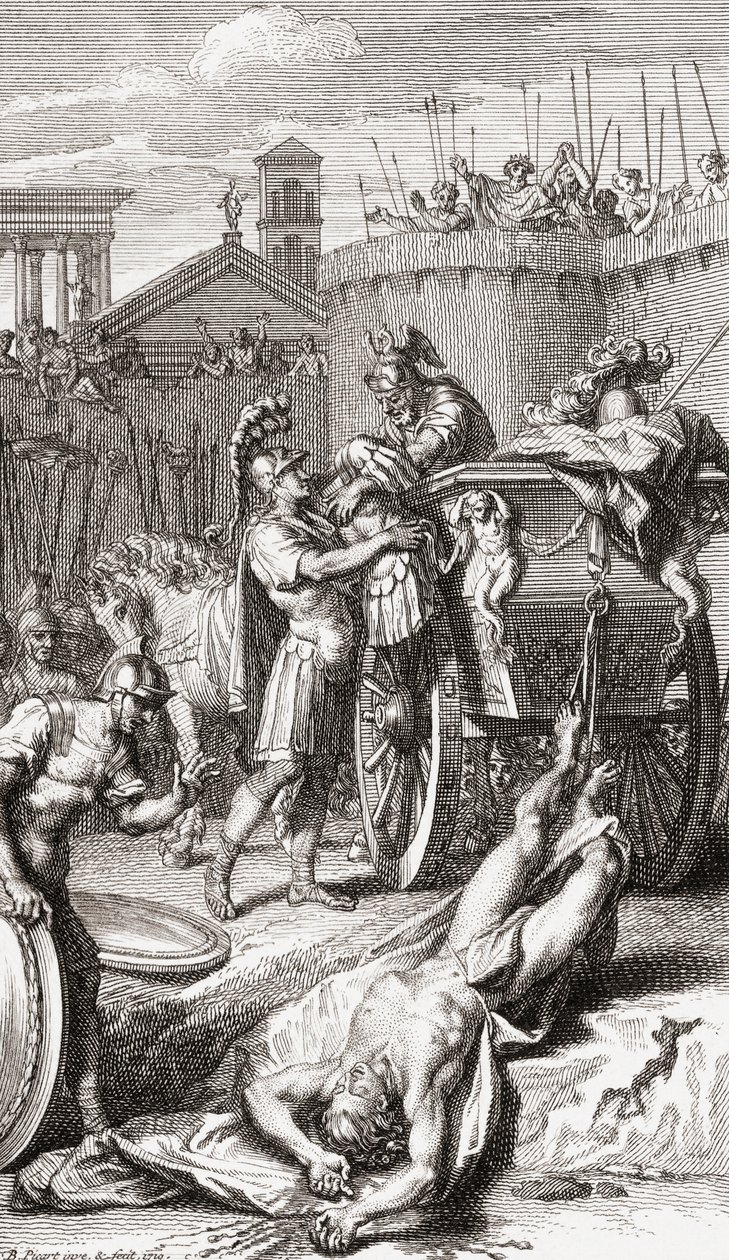 La morte di Achille. (stampa) da Bernard (after) Picart