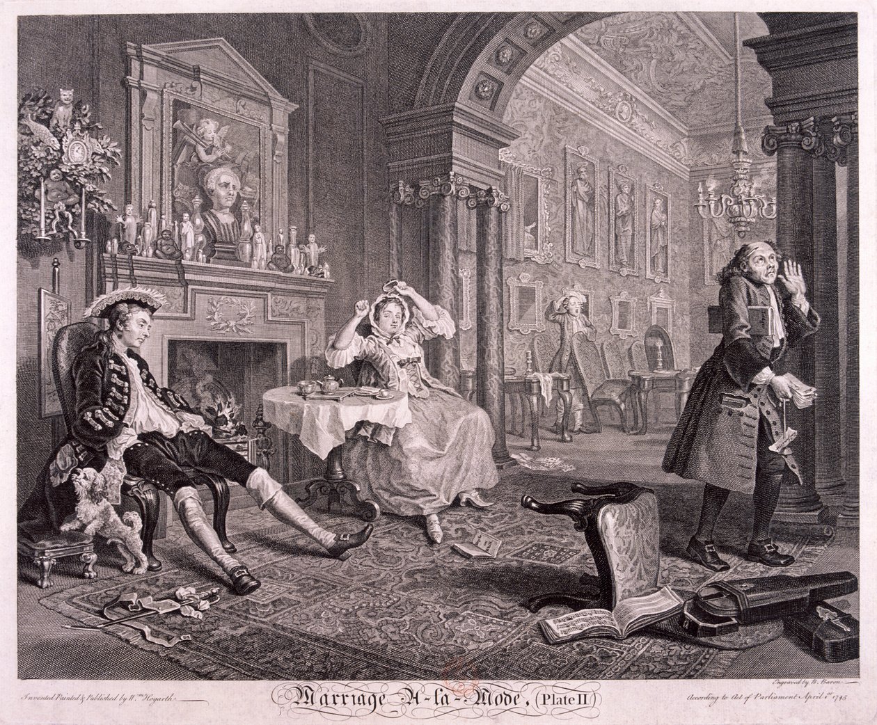 Marriage à la Mode, 1745, tavola II da Bernard Baron