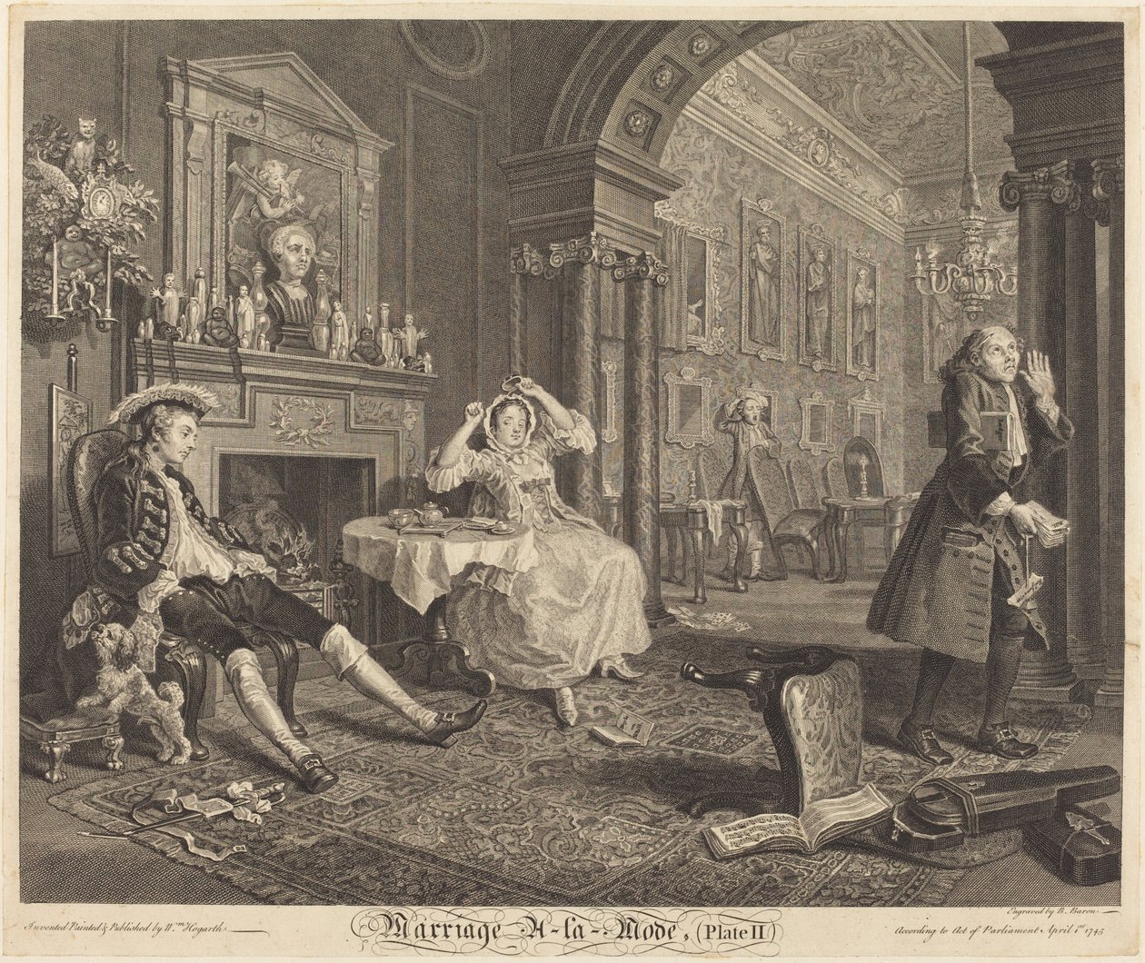 Matrimonio alla moda: tav. 2 da Bernard Baron after William Hogarth