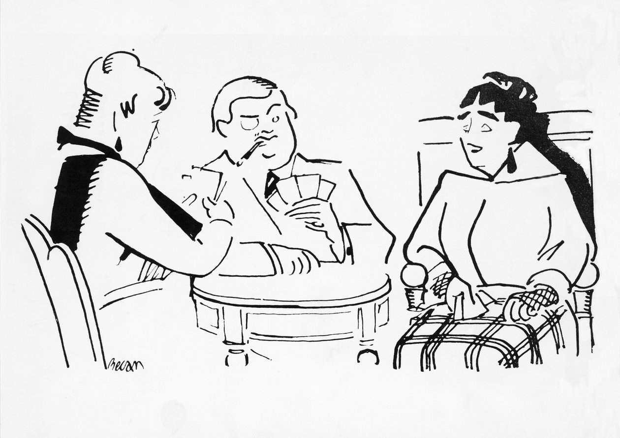 Gioco di carte, illustrazione per Cheri, romanzo di Sidonie-Gabrielle Colette da Bernard Becan