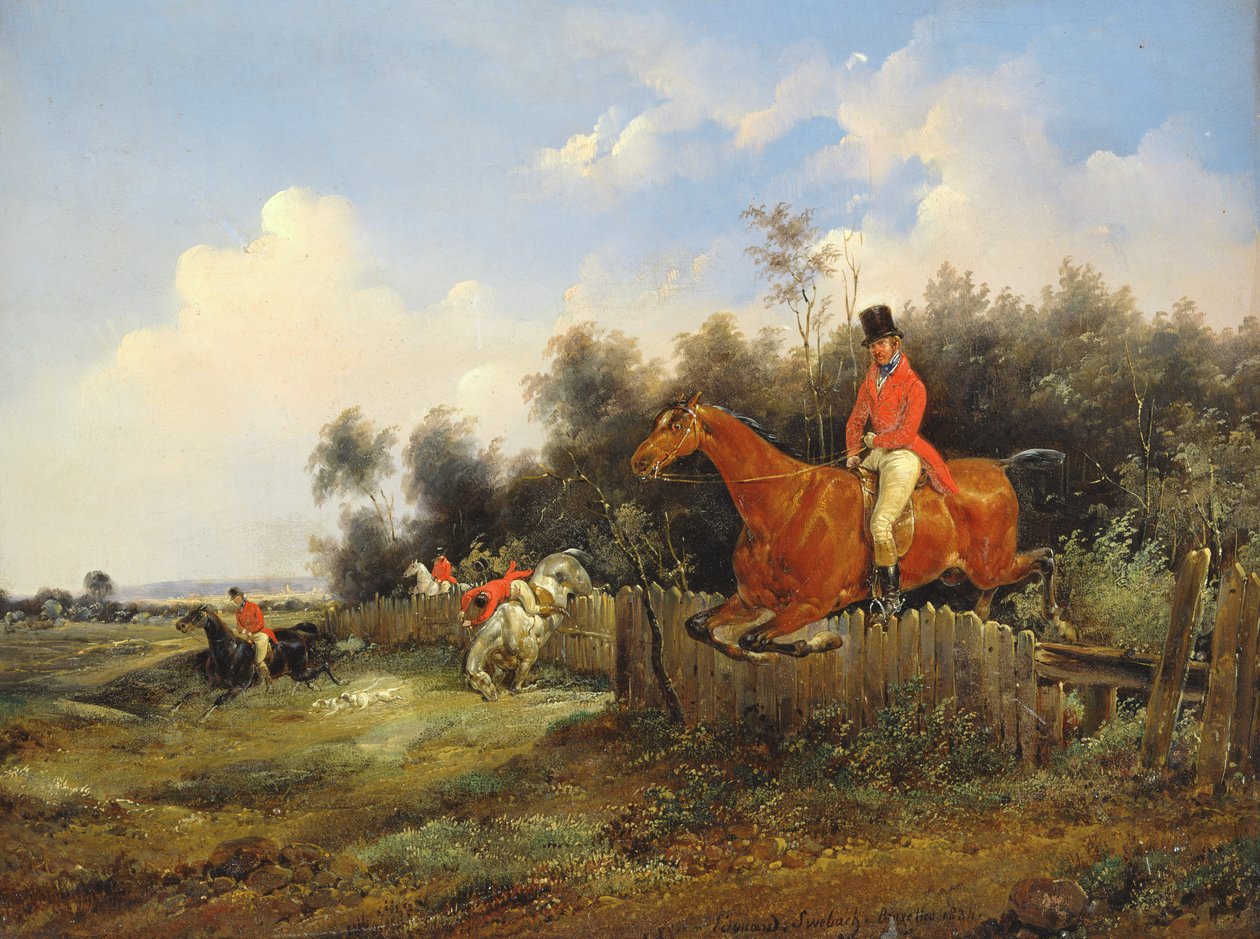 Scena di caccia da Bernard Edouard Swebach