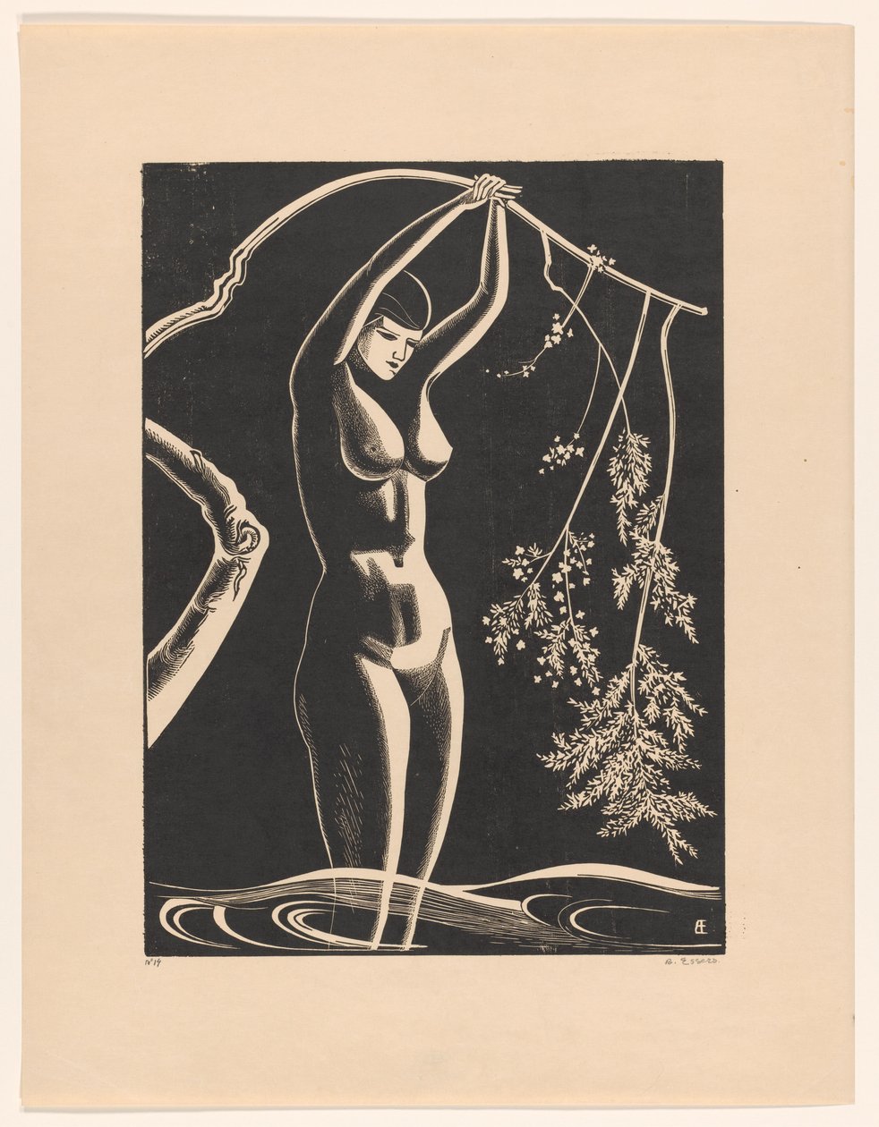 Donna nuda con ramo da Bernard Essers (signed by artist)