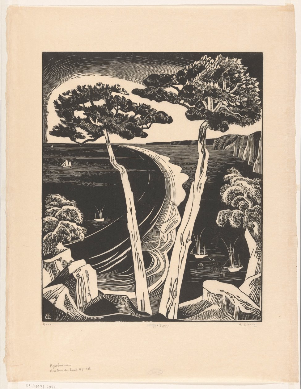 Pini (Baia bretone con bassa marea) da Bernard Essers (signed by artist)