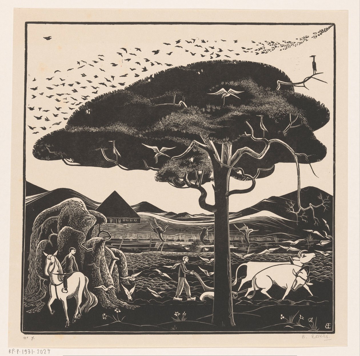 Buoi che arano da Bernard Essers (signed by artist)