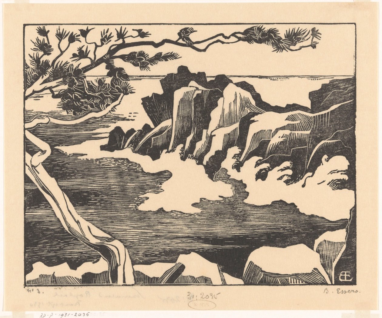 Costa rocciosa a Saint-Raphaël da Bernard Essers (signed by artist)