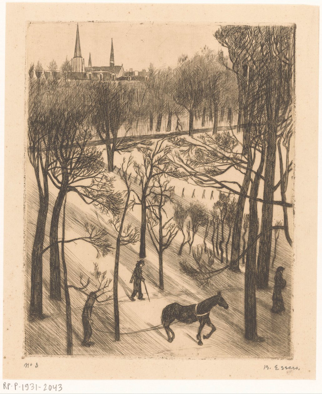 Vondelpark in inverno da Bernard Essers (signed by artist)