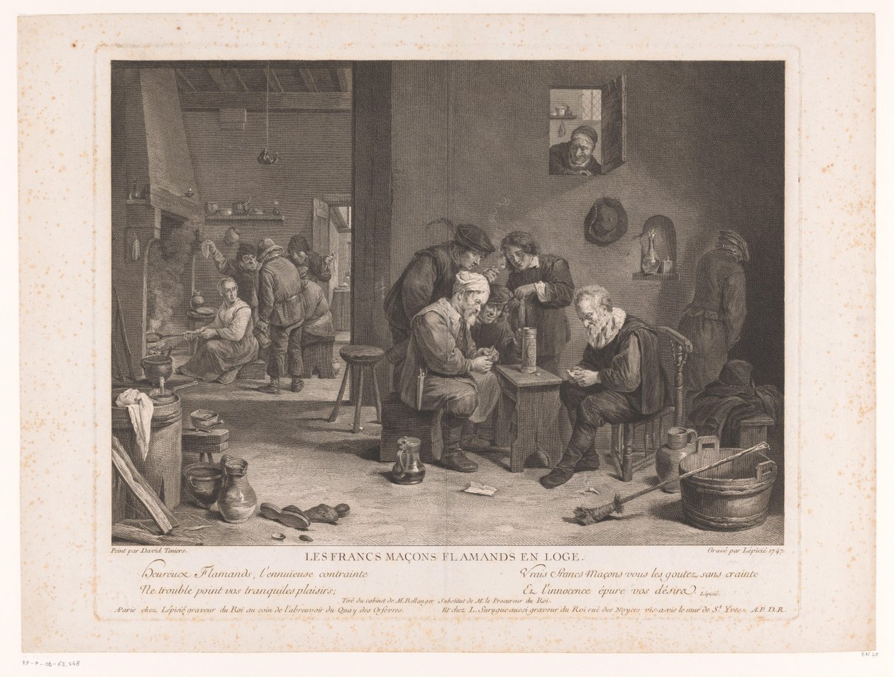 Interno di una locanda con figure che giocano a carte da Bernard François Lépicié