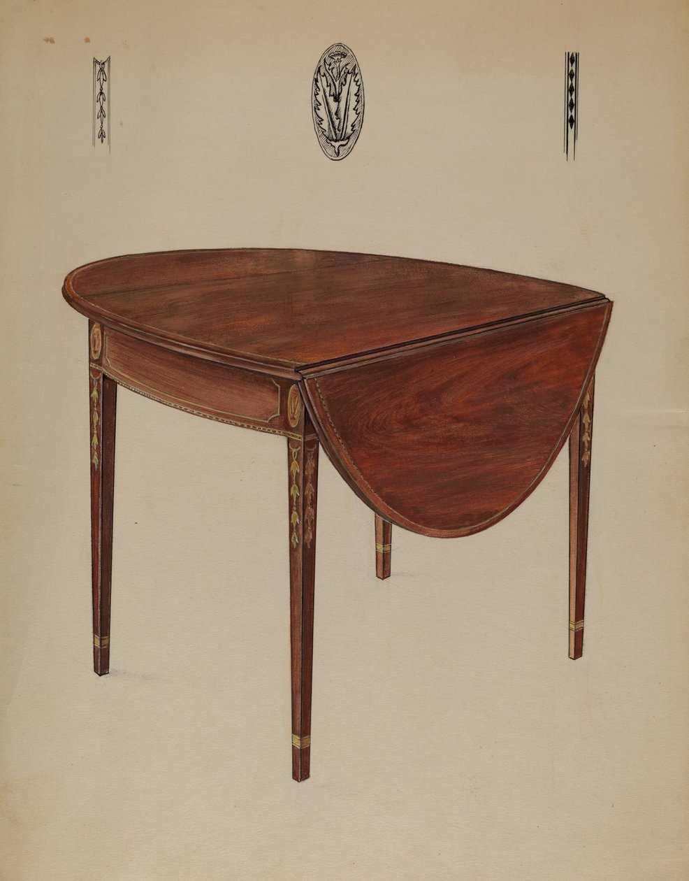 Tavolo Pembroke (con ribalta) da Bernard Gussow
