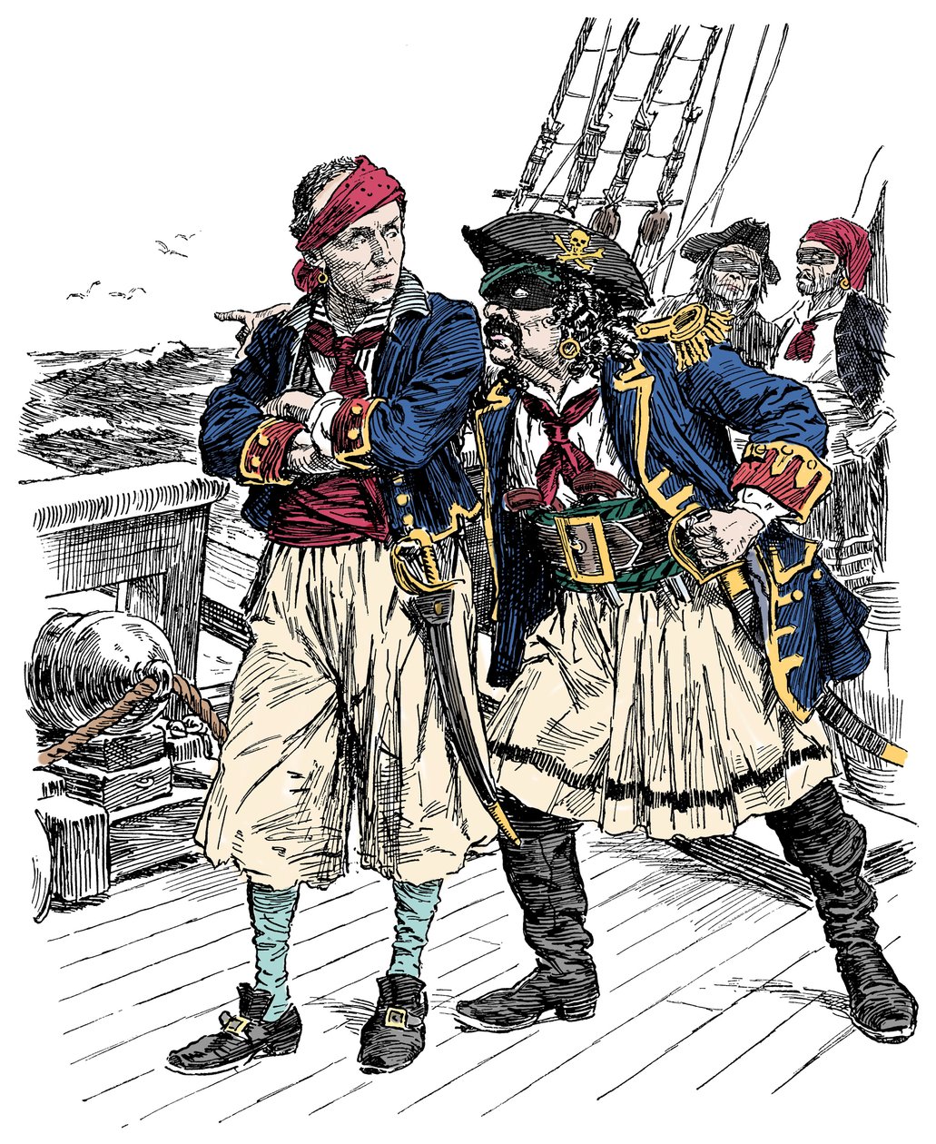 Due pirati minacciosi, illustrazione di Bernard Partridge (1861-1945) da 