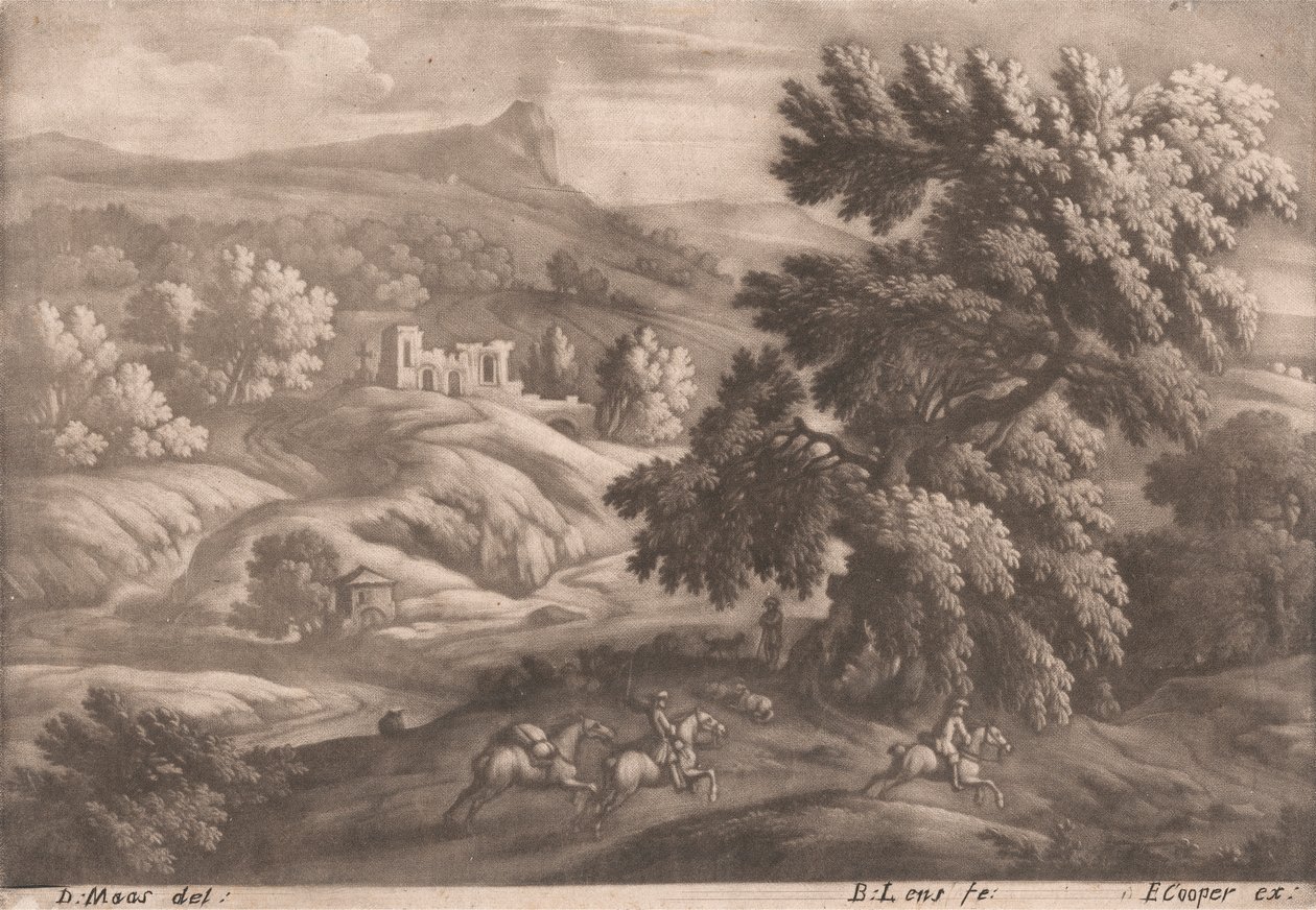 Paesaggio con cavaliere da Bernard Lens