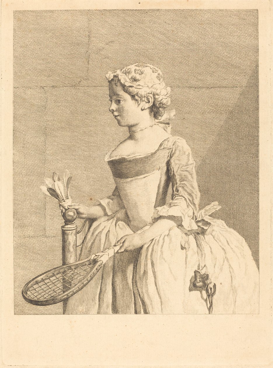 Giovane ragazza al volante da Bernard Lépicié after Jean Siméon Chardin
