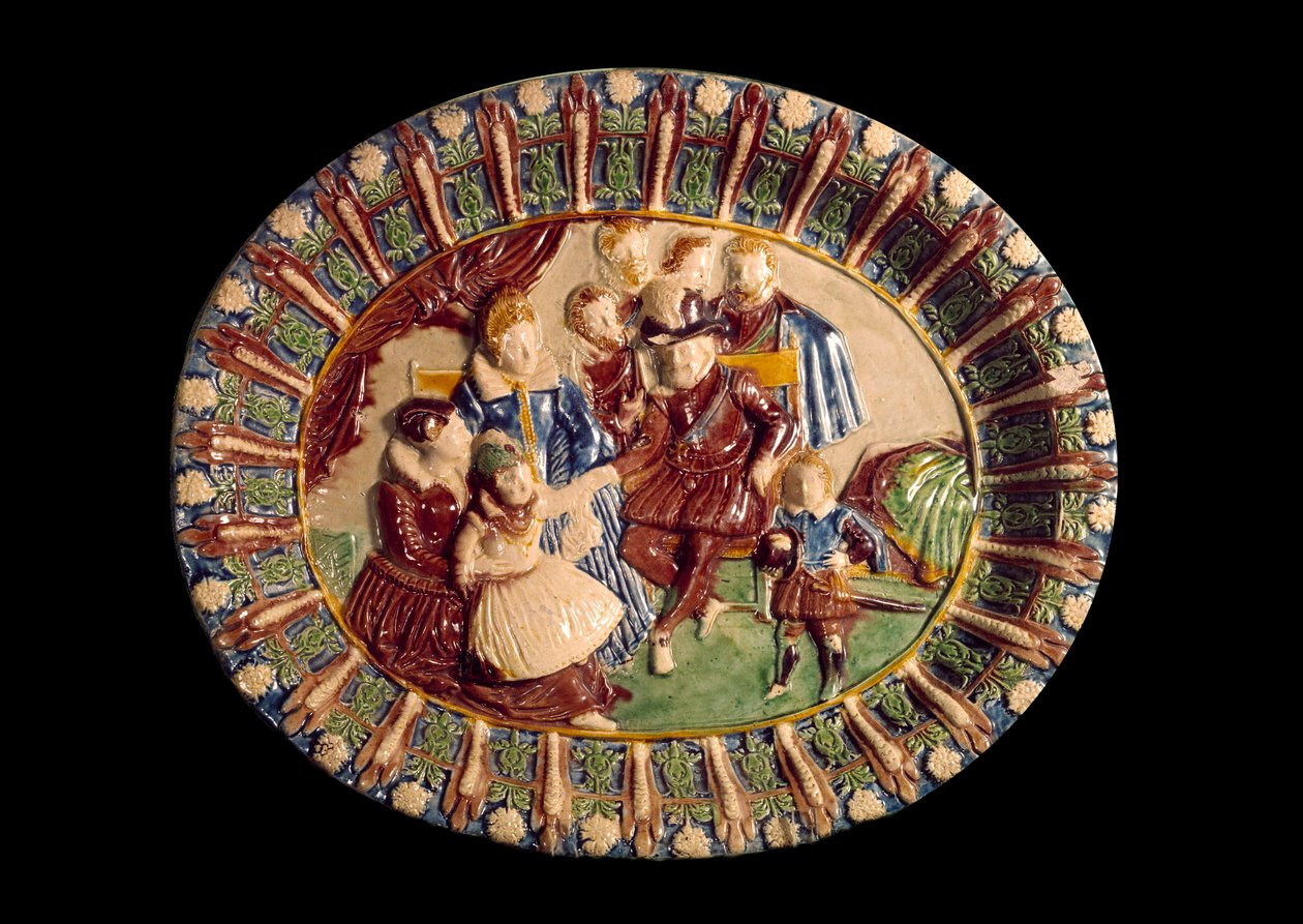 Piatto rappresentante Enrico IV e la sua famiglia da Bernard Palissy