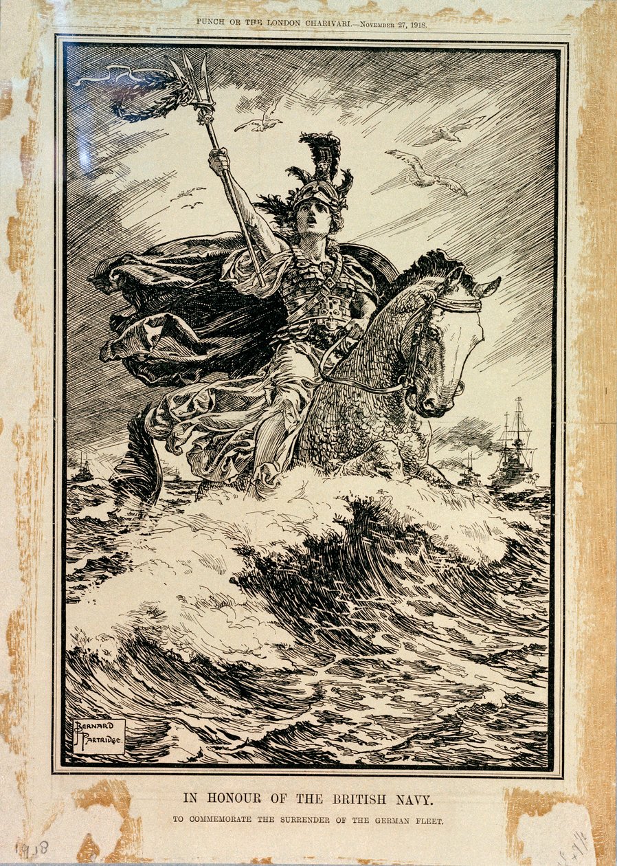 In onore della Marina Britannica. Per commemorare la resa della flotta tedesca. Copertina di Punch, 27 novembre 1918 da Bernard Partridge
