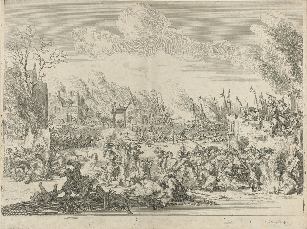 Crudeltà francesi a Bodegraven e Zwammerdam, 1672 da Bernard Picart (workshop of)