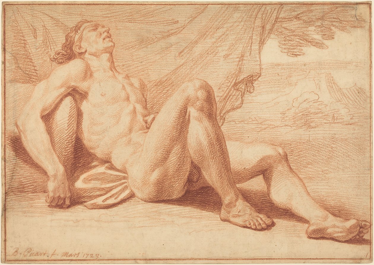 Nudo maschile reclinato da Bernard Picart