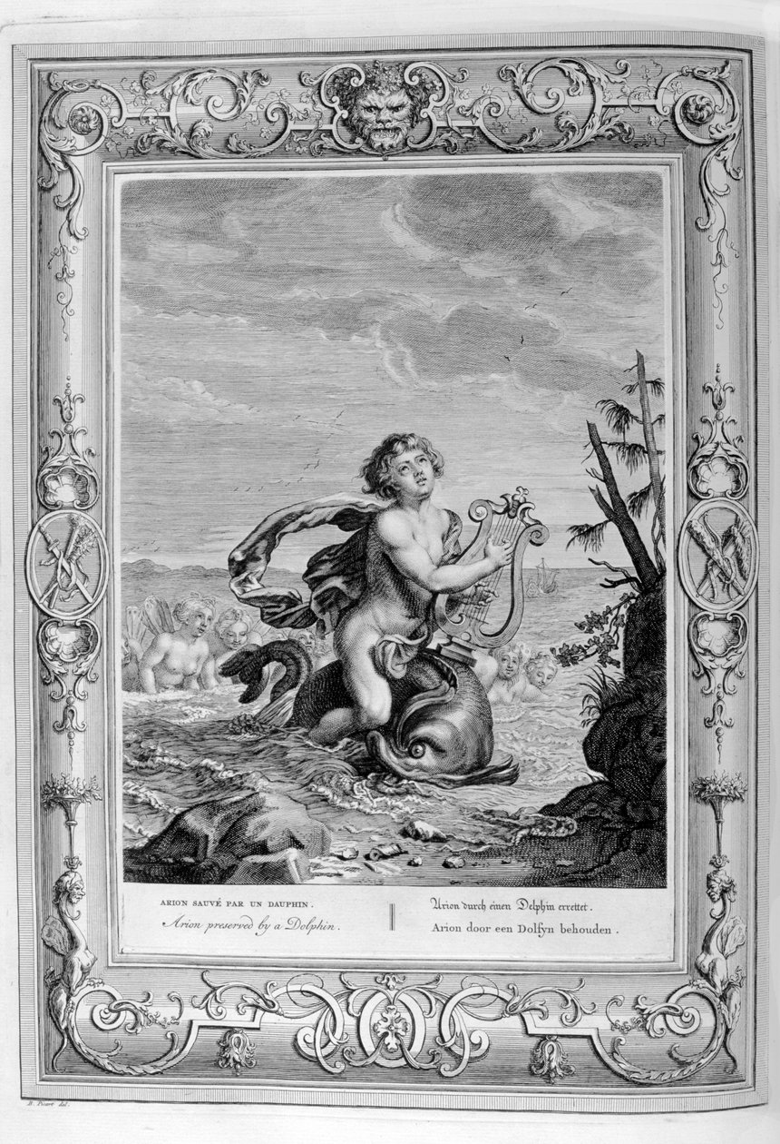 Arione salvato da un delfino, 1733 da Bernard Picart