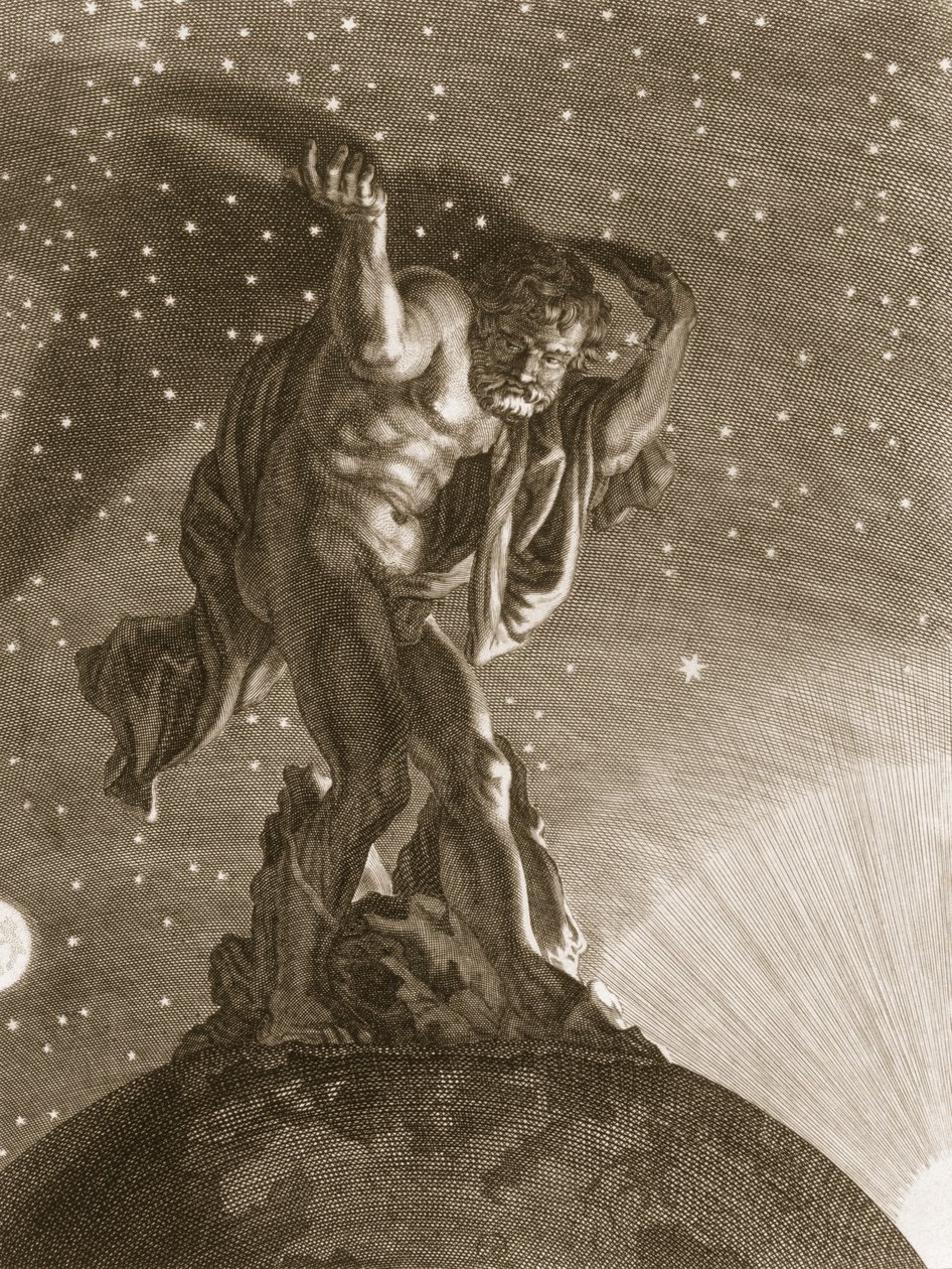 Atlante sostiene i cieli sulle sue spalle, 1731 da Bernard Picart