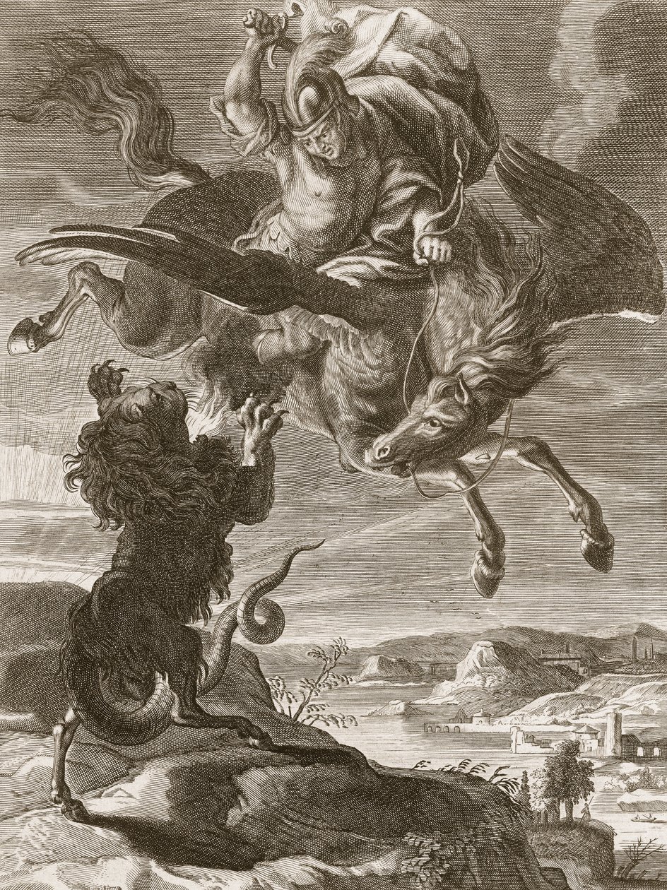 Bellerofonte combatte la Chimera, 1731 da Bernard Picart