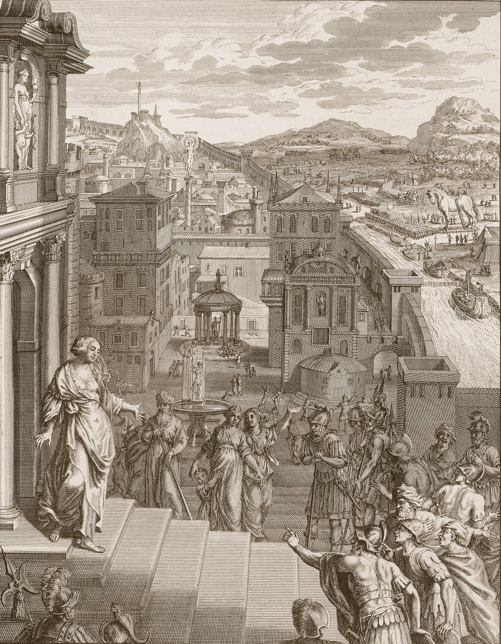 Cassandra Predice ai Troiani il Loro Destino e Non è Creduta, 1731 da Bernard Picart